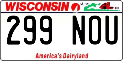 WI license plate 299NOU