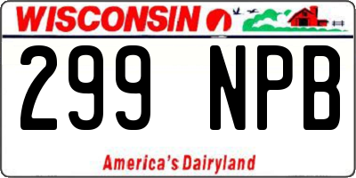 WI license plate 299NPB