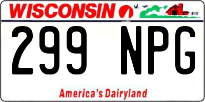 WI license plate 299NPG