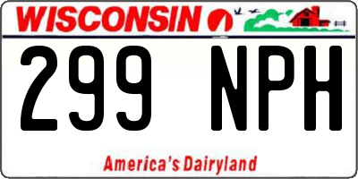 WI license plate 299NPH