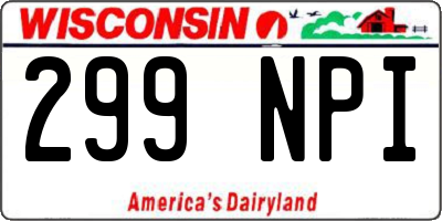WI license plate 299NPI