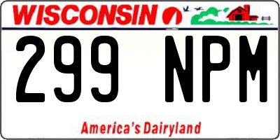 WI license plate 299NPM
