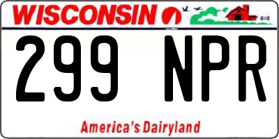WI license plate 299NPR