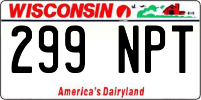 WI license plate 299NPT