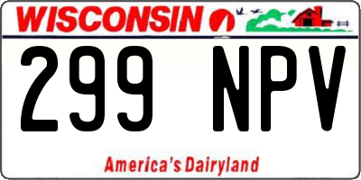 WI license plate 299NPV