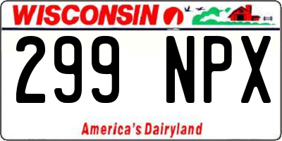WI license plate 299NPX