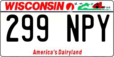 WI license plate 299NPY