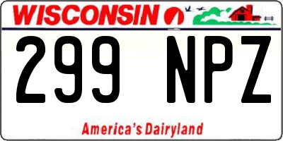 WI license plate 299NPZ