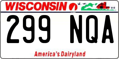 WI license plate 299NQA