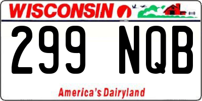WI license plate 299NQB