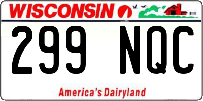 WI license plate 299NQC
