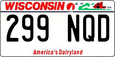 WI license plate 299NQD