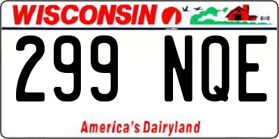 WI license plate 299NQE