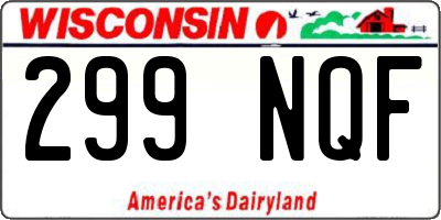 WI license plate 299NQF