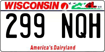 WI license plate 299NQH