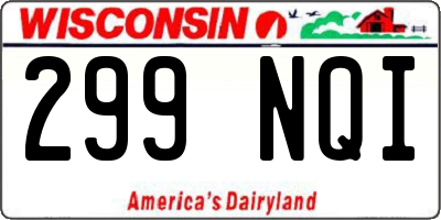 WI license plate 299NQI
