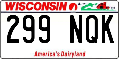 WI license plate 299NQK