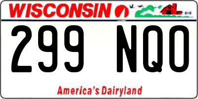 WI license plate 299NQO