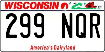 WI license plate 299NQR