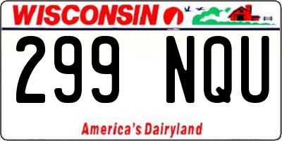 WI license plate 299NQU