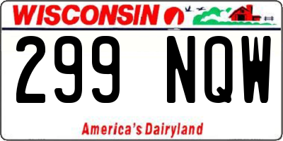 WI license plate 299NQW