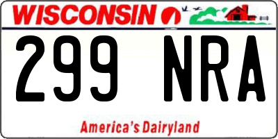WI license plate 299NRA