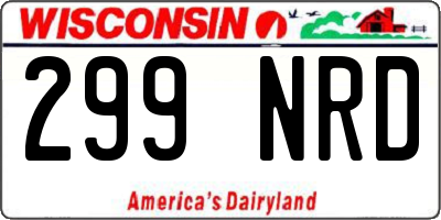 WI license plate 299NRD