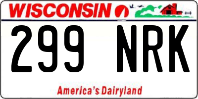 WI license plate 299NRK