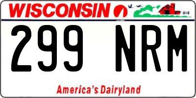 WI license plate 299NRM