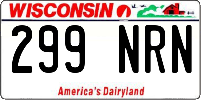WI license plate 299NRN