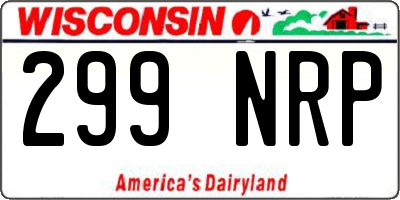 WI license plate 299NRP