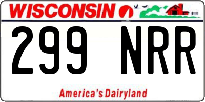WI license plate 299NRR