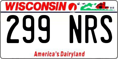 WI license plate 299NRS