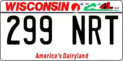 WI license plate 299NRT