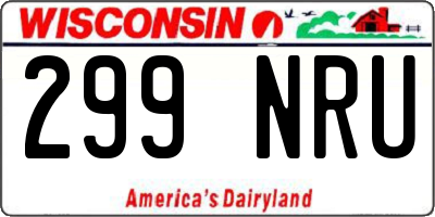 WI license plate 299NRU