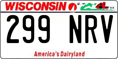 WI license plate 299NRV