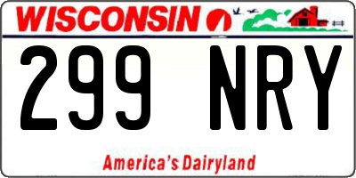 WI license plate 299NRY