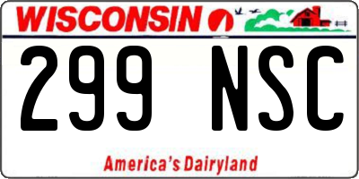 WI license plate 299NSC