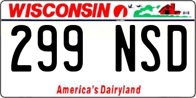 WI license plate 299NSD