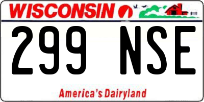 WI license plate 299NSE