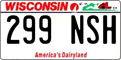 WI license plate 299NSH