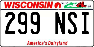 WI license plate 299NSI