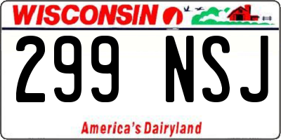 WI license plate 299NSJ