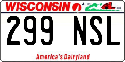 WI license plate 299NSL