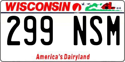 WI license plate 299NSM