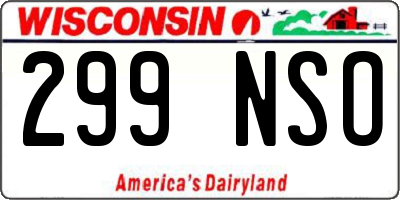 WI license plate 299NSO