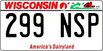 WI license plate 299NSP