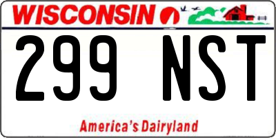 WI license plate 299NST