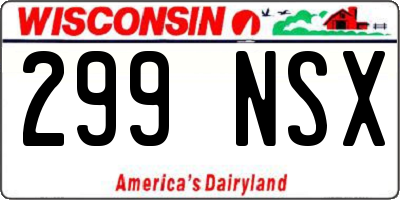 WI license plate 299NSX
