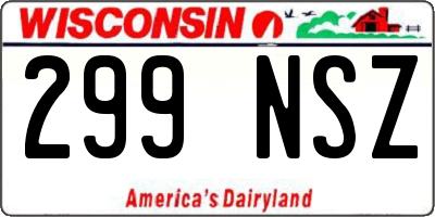WI license plate 299NSZ